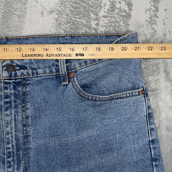 Levis Red Tab 505 Regular Straight Mens 42X32 Medium Stone Wash 100% Cotton - Picture 7 of 7